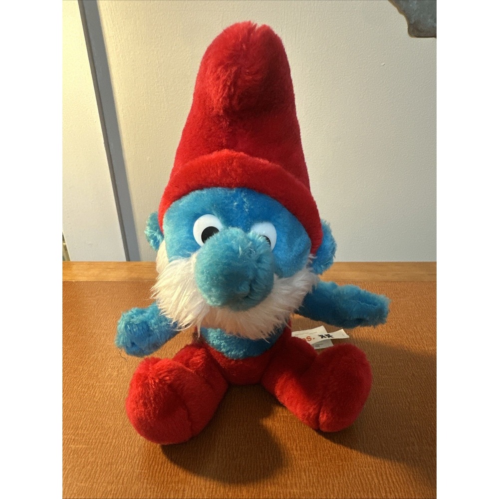 Vintage Papa Smurf Peyo Schleich Wallace Berrie 1979 Smurfs Stuffed Plush 11 in